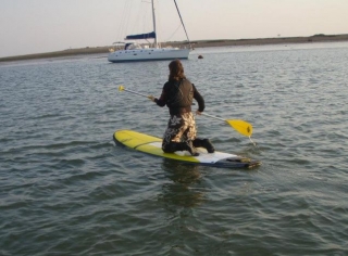 Kneeling on the board